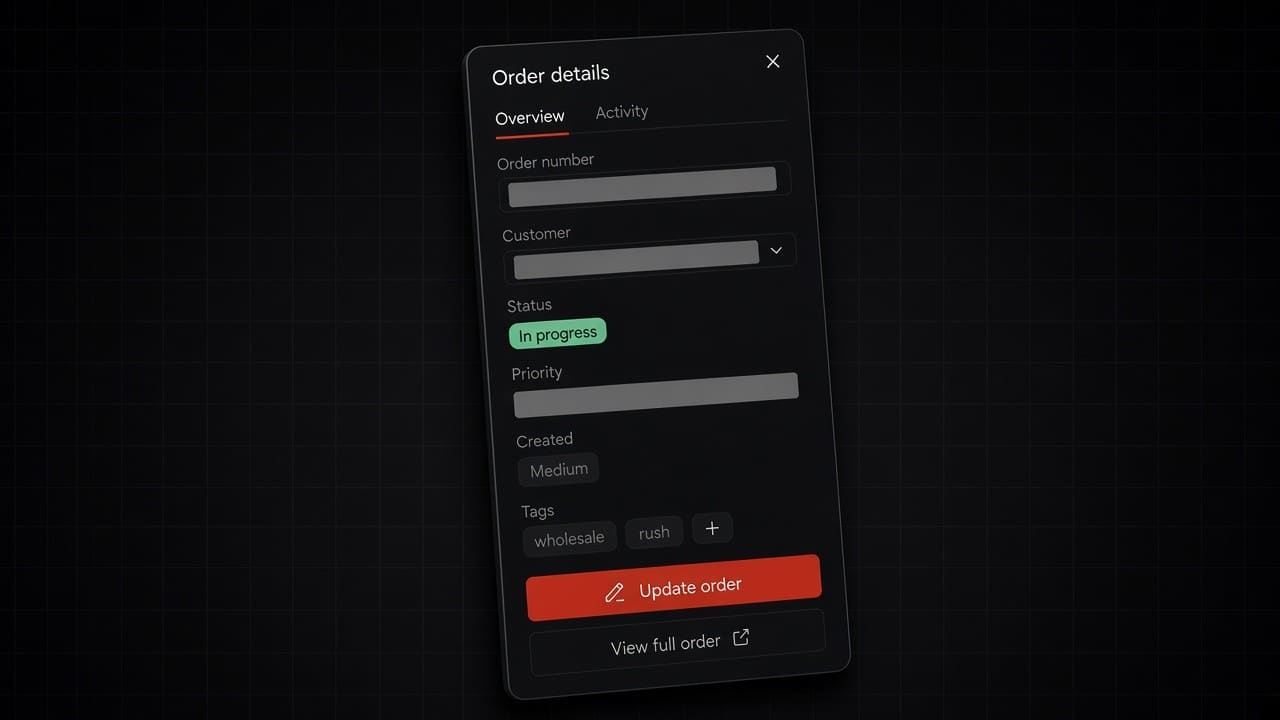 Shipped app view with the workflow the screen is built around.